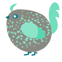 A ash and mint chicken with a speckle pattern