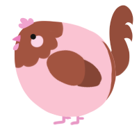 A rose and russet chicken with a head pattern