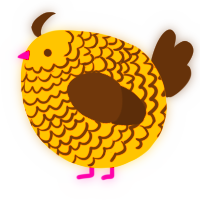 A honey and bark chicken with a lace pattern