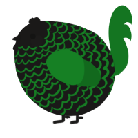 A sable and leaf chicken with a lace pattern