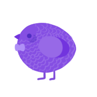 A blurple chicken with a lace pattern
