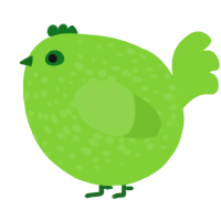 A grass chicken with a speckle pattern