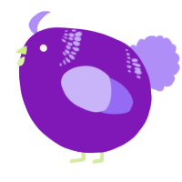 A violet and lilac chicken with a neck-band pattern