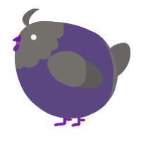 A overcast and grey chicken with a head pattern