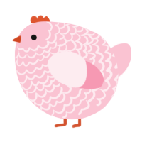 A rose chicken with a lace pattern