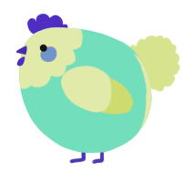 A mint and lemon chicken with a head pattern