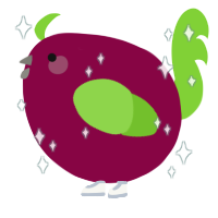 A maroon and grass chicken