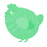 A spring chicken with a bar pattern