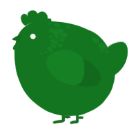 A leaf chicken with a neck-speckle pattern