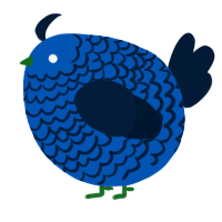 A ultramarine and tumblr chicken with a lace pattern