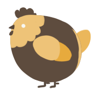 A bark and honey chicken with a head pattern
