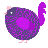 A overcast and amethyst chicken with a lace pattern