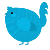 A cerulean chicken with a bar pattern