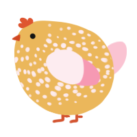 A honey and rose chicken with a speckle pattern