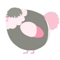A ash and rose chicken with a head pattern
