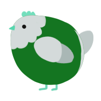 A leaf and silver chicken with a head pattern