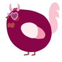 A maroon and rose chicken