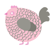 A rose and ash chicken with a lace pattern