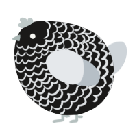 A sable and mist chicken with a lace pattern