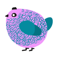 A lavender and sea chicken with a double-lace pattern