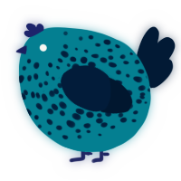 A sea and tumblr chicken with a speckle pattern