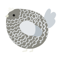 A ash and mist chicken with a lace pattern