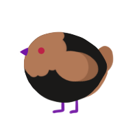A sable and brown chicken with a head pattern
