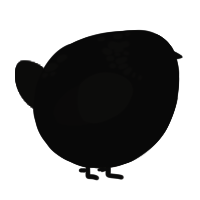 A black and sable chicken with a neck-speckle pattern