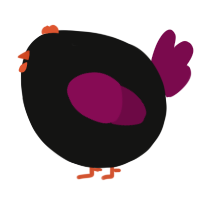 A black and wine chicken
