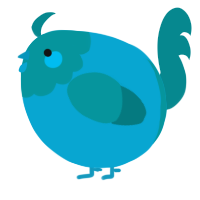 A cerulean and teal chicken with a head pattern