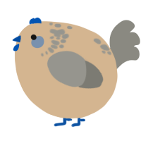 A beige and ash chicken with a neck-speckle pattern