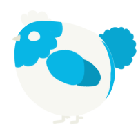 A white and cerulean chicken with a head pattern