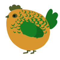 A orange and leaf chicken with a half-lace pattern