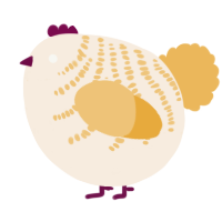 A cream and honey chicken with a half-bar pattern
