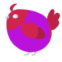 A amethyst and crimson chicken with a head pattern