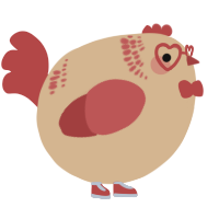 A beige and red chicken with a neck-band pattern