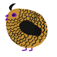 A gold and black chicken with a lace pattern