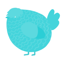 A aqua chicken with a lace pattern
