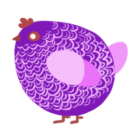 A violet and lavender chicken with a double-lace pattern
