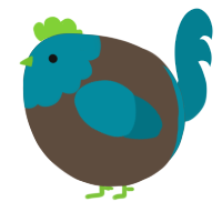 A bark and sea chicken with a head pattern