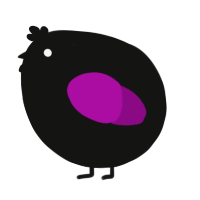 A black and plum chicken