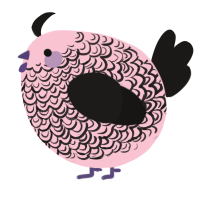 A rose and sable chicken with a double-lace pattern