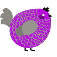 A amethyst and ash chicken with a lace pattern