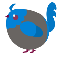 A grey and sapphire chicken with a head pattern