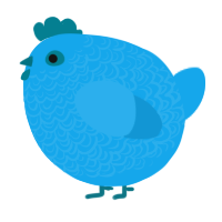 A sky chicken with a double-lace pattern