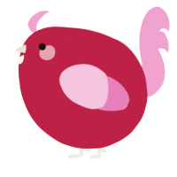 A crimson and pink chicken