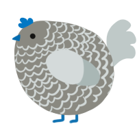 A ash and silver chicken with a lace pattern