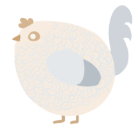 A cream and mist chicken with a double-lace pattern
