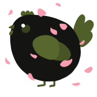 A black and olive chicken