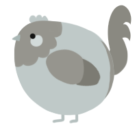 A silver and ash chicken with a head pattern